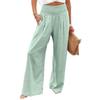 European & American High-Waisted Loose Summer Casual Wide-Leg Trousers for Women - Cotton Linen