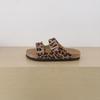 Genuine Leather Birkenstock Women's Two-Strap Slip-on Sandals with Metal Decoration - Soft Sole Beach Slippers
