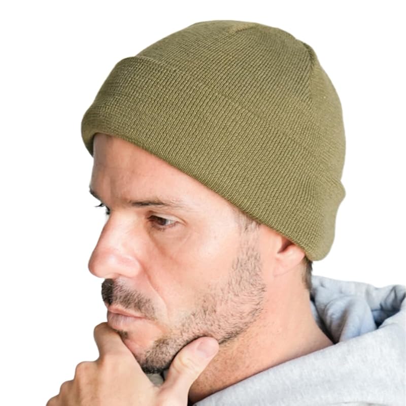 

[14+ ICHIYON PLUS] knit hat men s knit hat simple single knit watch Larger big knit hat hat winter black beanie hat / 103358-191-100
