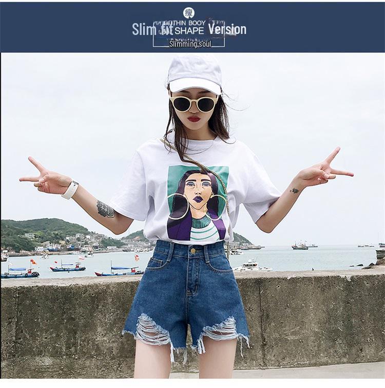 2019 Summer Women's High Waist A-Line Denim Shorts: 5 Colors, Slim, Wide Leg, Loose Fit