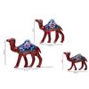 Camel - Handcrafted Paper Mache Artistry, Striking Red Finish, Ideal for Home Decor Showpiece (12X10X8CM) Set of 3