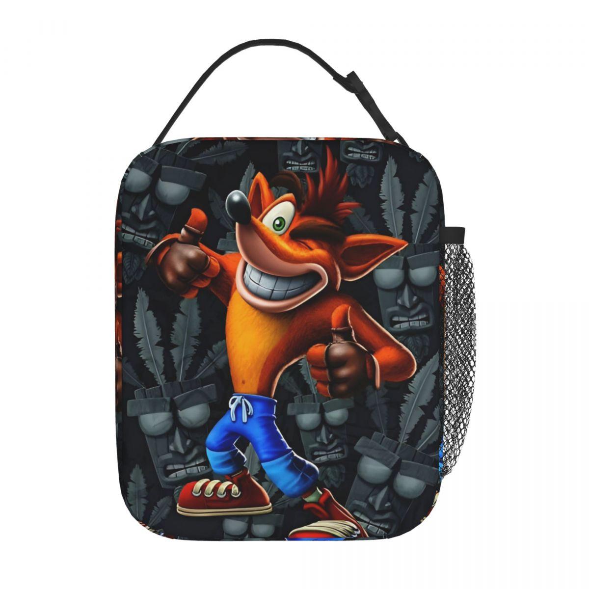 Crashs Bandicoots Insulated Lunch Bags High Capacity Vintage Game Reusable Thermal Bag Tote Lunch Box Food Handbags One Size