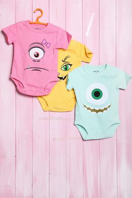 Set: Girls' Bodysuits, 3 Pcs., Cotton Little Citizen (56379)