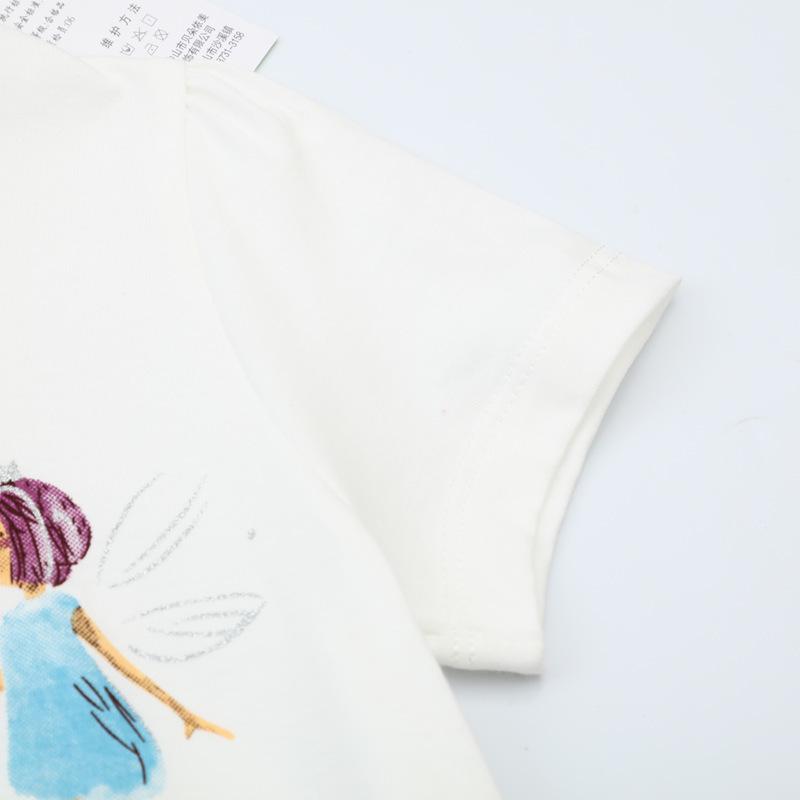 2024 European Summer Cartoon Print Short Sleeve Girls' Princess Dress