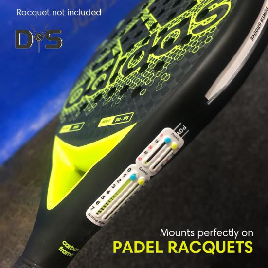 2 ks Počítač skóre pro tenisovou raketu a padel Snadno namontovatelný Malý počítadlo skóre Přenosný Sledovač bodů pro Zaznamenávání Bodů Her Setů