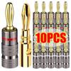 Universal Gold-plated Metal Banana Plugs Solder Free 4MM Banana Connector with Screw Lock For Audio Jack Speaker Amplifier PlugsGood Product
