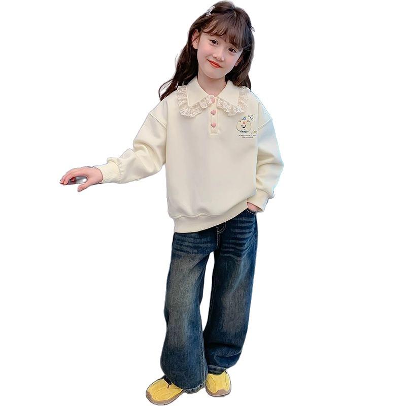 Girls' Cartoon Hooded Sweatshirt - Trendy & Cute Spring/Autumn Clothing for Small to Medium Children