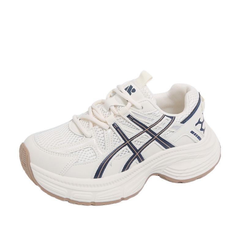 Thick-soled heightening dad shoes for women 2025 autumn new popular versatile breathable mesh super fire casual sports shoes