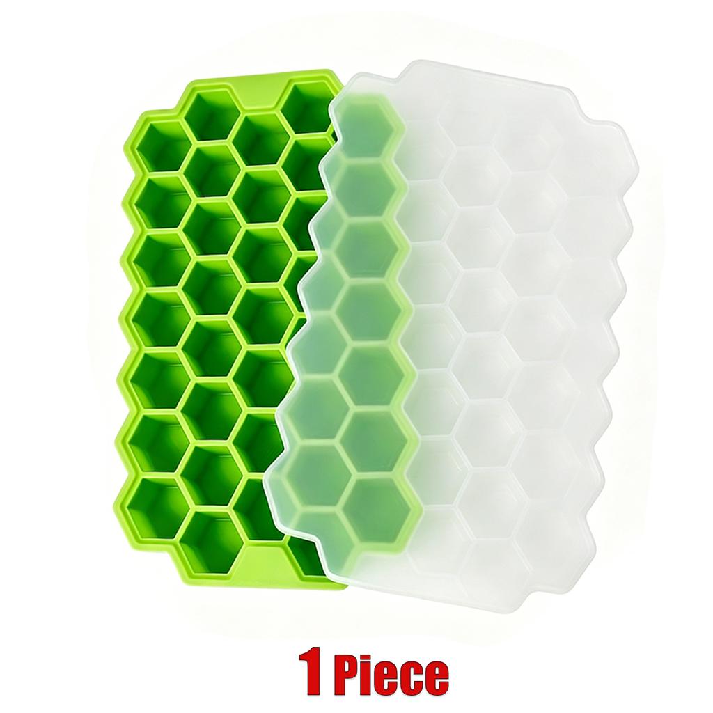 Honeycomb Ice Cube Trays with Lid Silicone Ice Cube Tray 37 Grids Reusable Ice Molds Ice Cube Mould for Coffee Whiskey Cocktails