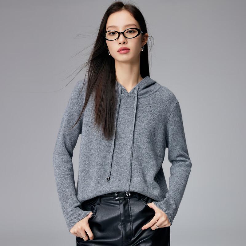 

Paro Women s 7G Thick Cashmere Hooded Sweater M
