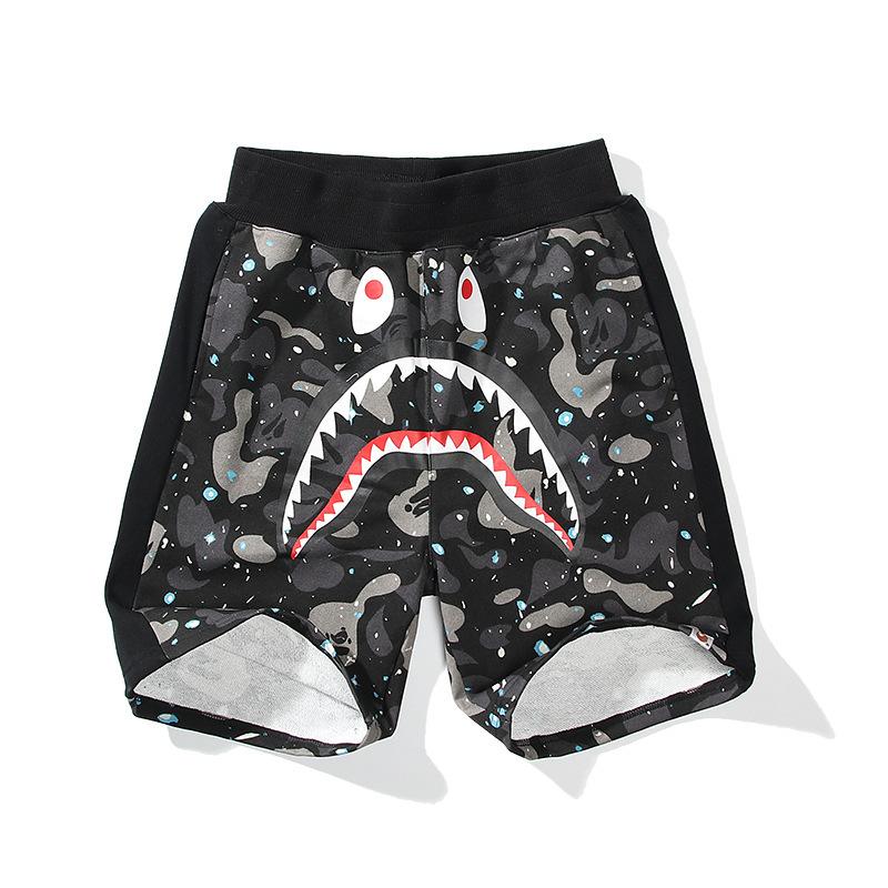 Pantaloncini Casual Bape Shark Camo da Uomo Estivi da Spiaggia Board Shorts a 5 Tasche Pantaloncini da Campo Streetwear