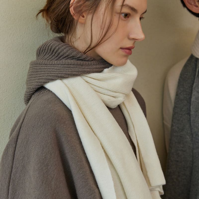 atempo WOOL KNIT MUFFLER_ivory