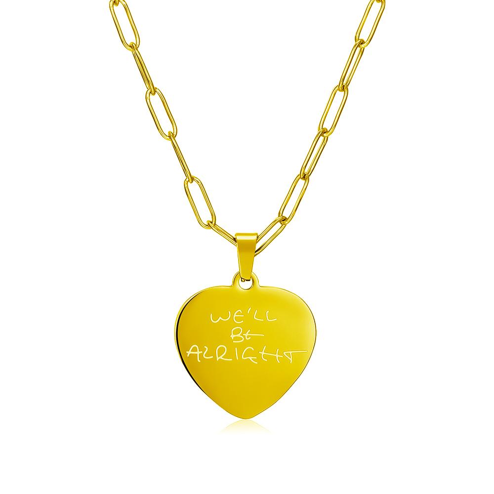 

Stainless Steel We ll Be Alright Necklace Harry Heart Pendant Jewelry Gift for Women Girls Fans