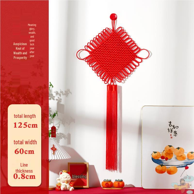 Small Red Chinese Knot Pendant: Good Luck & Wealth Fu Gourd Peace Lover’s Tassel Decoration