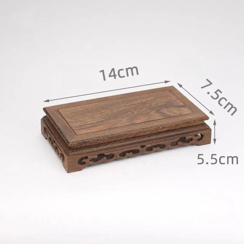 Retro Wooden Engraving Tea Tray Teapot Bases Bonsai Buddha Stand Fish Tank Pedestal Wooden Flowerpot Base Furniture Home Decor