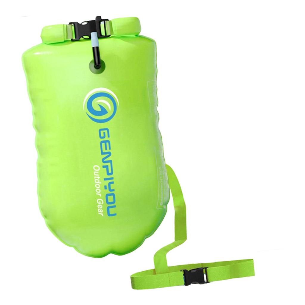 Inflatable Swim Buoy Waterproof Bag for Open Water Snorkeling Kayaking