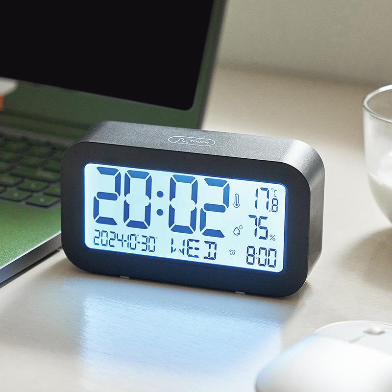 Multifunction LCD Alarm Clock Student Clock Simple Touch Luminous Clock Fashionable Desktop Clock 801Y02