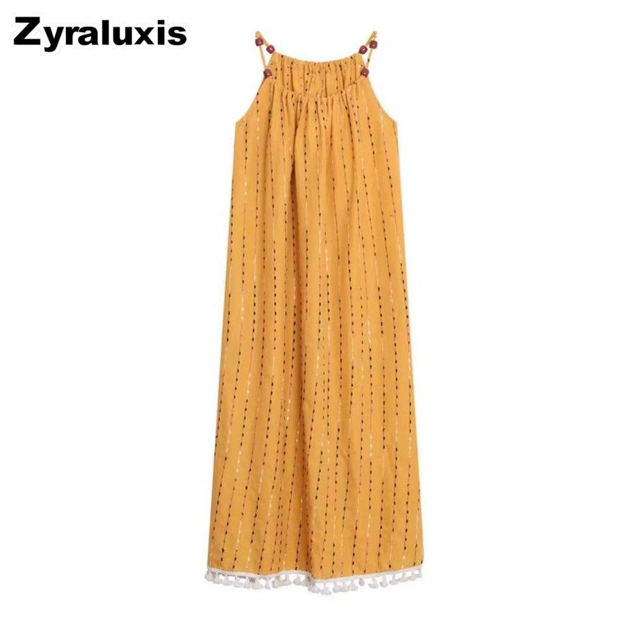 Thai Chiang Mai Beach Sweet Fresh Style Travel Dress Yunnan Dali Resort Wind Strappy Sundress for Women