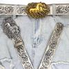 Girls Punk Waist Belt for Banquet Idol Costume Embossed Belt Waist Body Jewelry for Party/Club for Jeans Pants