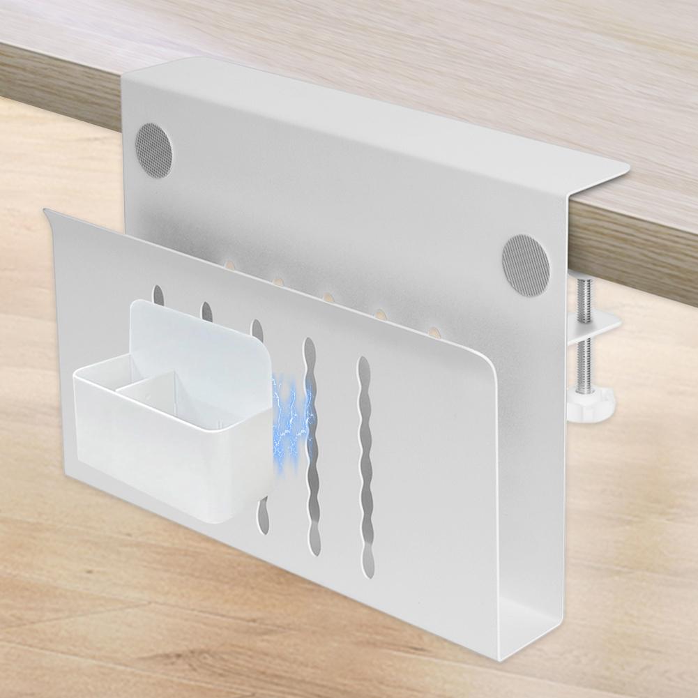 Desk Side Storage Organizer with Pen Holder Under Desk Laptop Holder Laptop Desk Mount for Office Supplies & Studio Essentials