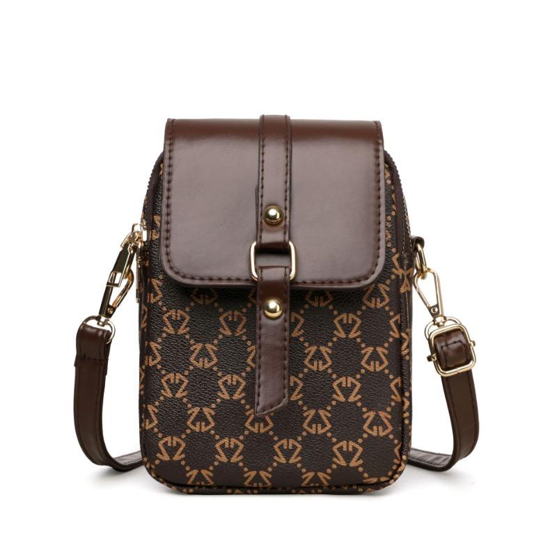 Simple Texture Mobile Phone Bag Women's New Versatile Printing Casual Simple Vertical Fashion Flow Shoulder Messenger Women's Bag