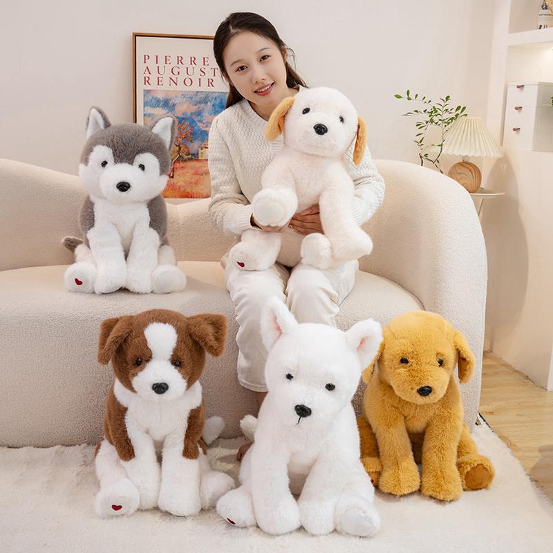 304055Cm Simulation Dog Plush Doll Pillow Cute Husky Labrador West Highland Animal Stuffed Animal Home Decor Gift For Children