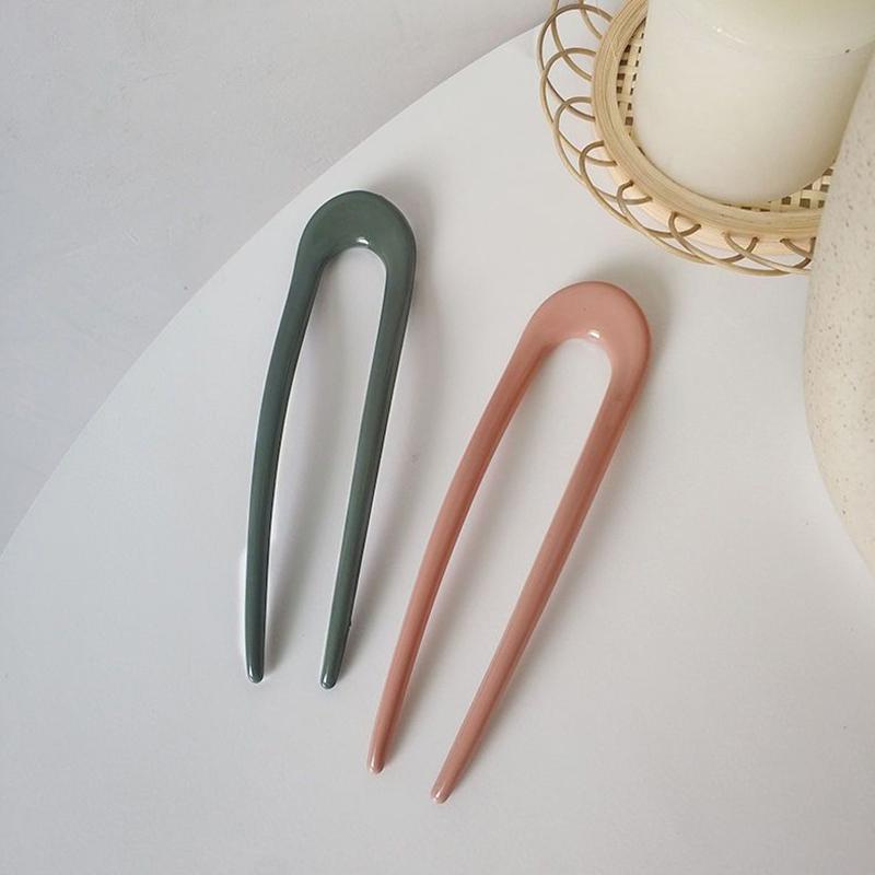 1Pc U-shaped Minimalist Hairpin Fashion Hair Sticks Women's Plastic Women Headwear Accessories