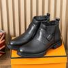 Lässige Herren Lederschuhe Herbst und Winter High Top Stil Outdoor Mode Party Täglich Business und Büro Stiefel Schwarz Neu Hot