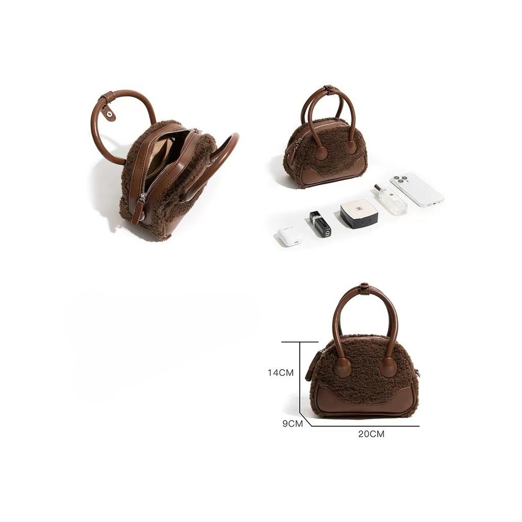 IELGY Autumn Winter Handbag High-Value Ladies Fashion Plush Messenger Bag