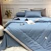 Solid Color Washed Cotton Skin-Friendly Machine Washable Summer Quilt for Air Conditioned Rooms – Thin, Single & Double Sizes