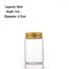 Transparent Moisture-Proof Glass Bottle with Gold Aluminum Screw Cap for Cordyceps & Saffron.