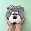 NICI Schnauzer Figure Face Pouch, Made In Germany, Plush Toy, Gift, Face Pouch, Drawstring, Schnauzer, Dog, Pet, 3090464