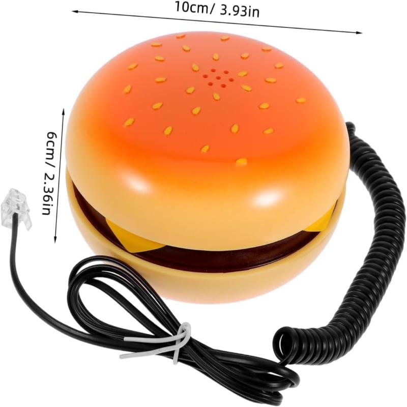 

Novelty Hamburger Shape Desktop Landline Telephone Fun Retro Decor & Dummy Prop Phone for Home, Office, Movie Themed Party and Collectors Gift помаранчевий
