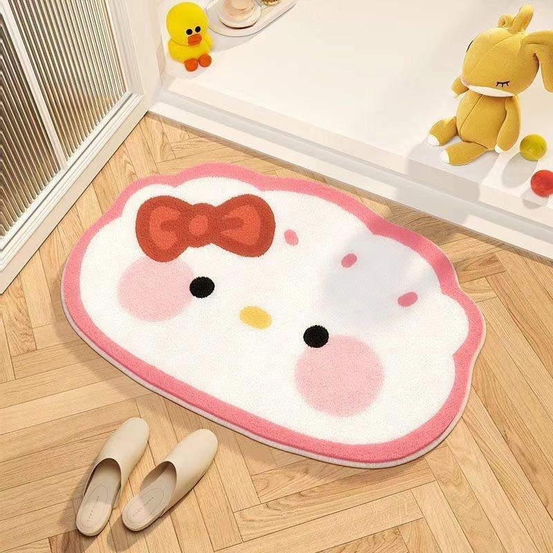 Cartoon Cute Cashmere Floor Mat Toilet Entrance Door Water Absorption Anti Slip Wear Resistant Carpet Household Bathroom Soft Foot Mat