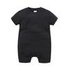 2025 Summer Baby Girl Short Sleeve Solid Color Romper