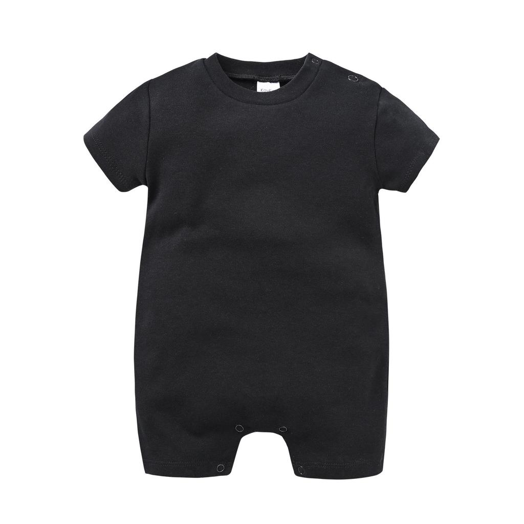 2025 Summer Baby Girl Short Sleeve Solid Color Romper