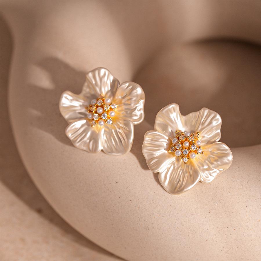 Orecchini a Frangia Ovali con Perle Vintage Francesi - Eleganti e Versatili Clip per Orecchie per Donna