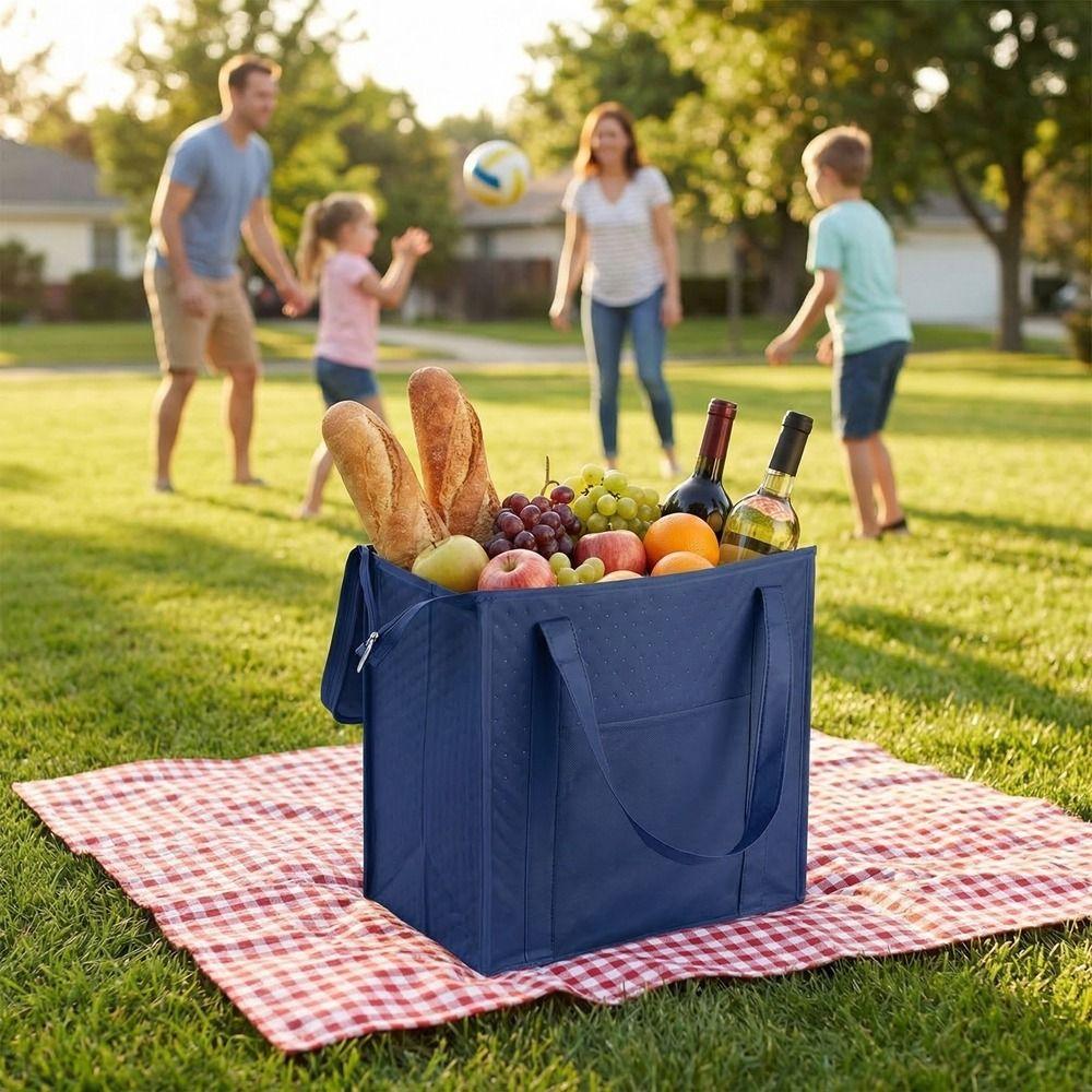 Reusable Insulated Grocery Bag Keep Cool/Warm Tin Foil Handbag Thermal Cooler Bag  Shopping