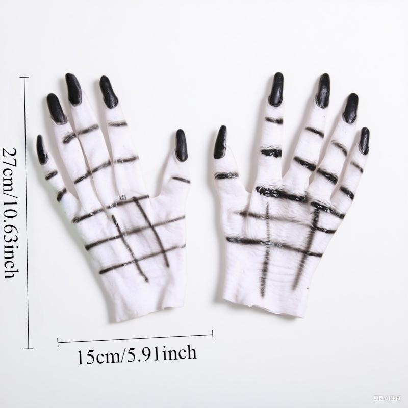 

Halloween Horror Women s Ghost Gloves - Pair of Party Costume Props for Masquerade Balls Spooky Cosplay Accessories for Parties білий