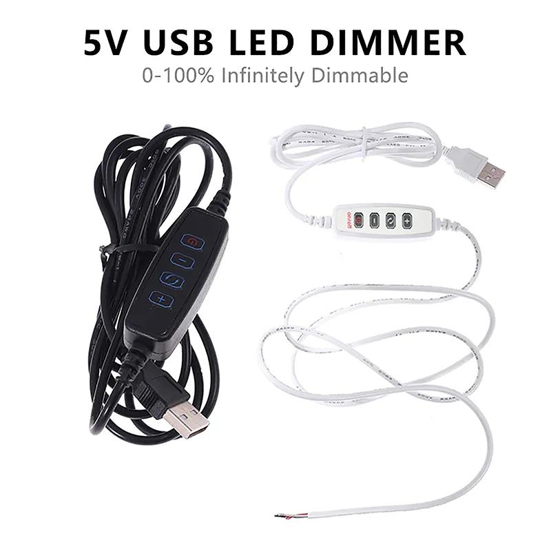 1.5M Usb 5V Led Tri-Color Dimming Color Switch Cable Dimmer 4-Key Controller 2Ch For Low Voltage Led Cct Bicolor Light
