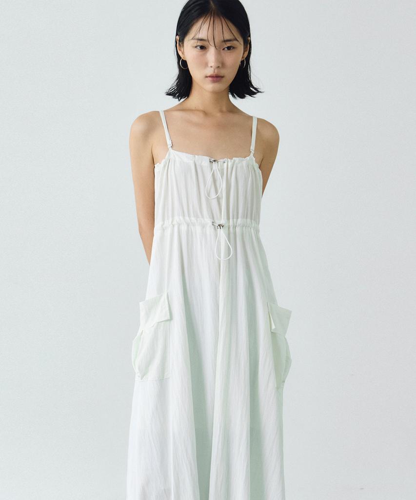 Nigaennikol String Cargo Detail Dress_Ivory