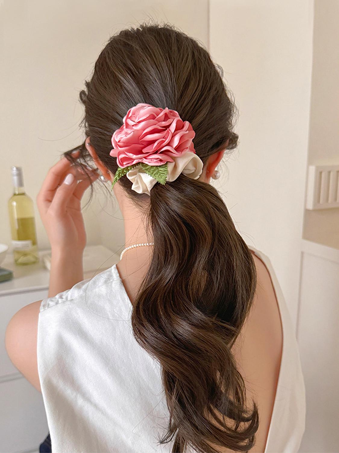 

1 шт. женская супер фея роза цветок заколка для волос, заколка-краб для волос на затылке, темпераментное кольцо для волос в виде толстой кишки