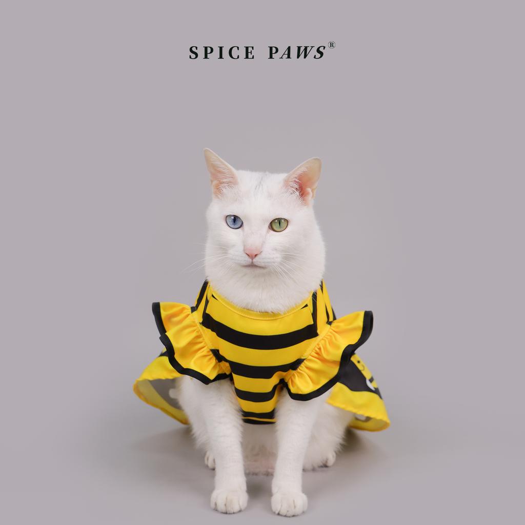 Dog Dress Cute Bee, Pet Bee Costumes, Yellow Cartoon Bumble Bee Stripes Dog Kitten Cat Puppy Pet Apparel for Party Halloween