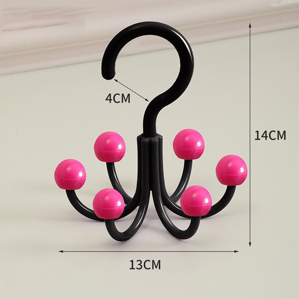 Multifunctional Home Clothes Hanger Dopamine With 6 Balls Clothes Hangers Portable Space Saving 360°Rotating Hook
