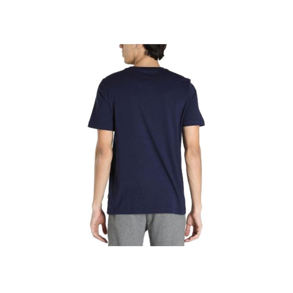 Puma Run 3 Ultrafrom Essentials Tee Letter Print Crew Neck Short Sleeve T-Shirt Men tops Blue 847223-05