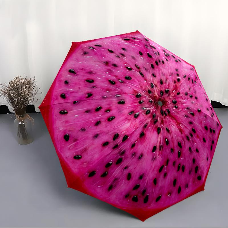 1 PC Automatic Folding Umbrella -fruitPattern,Portable & Foldable Design with 8 Ribs,Christmas Birthday Gifts