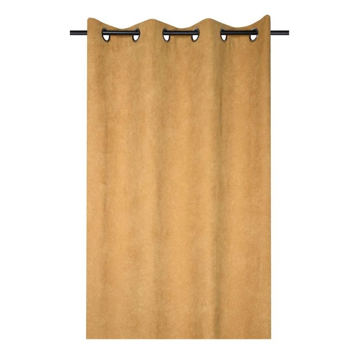 Rideau - Antoine - 140 x 260 cm - Velours côtelé - Œillets métalliques - Curry
