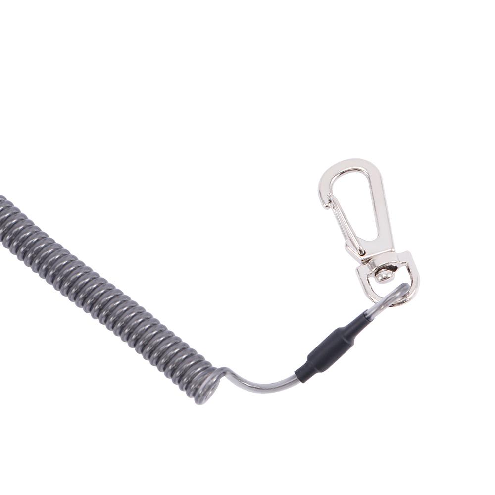 Secure Buckle Lock Elastic Outdoor Tackle Retractable Keychain Fishing String Spring Rope Lanyard