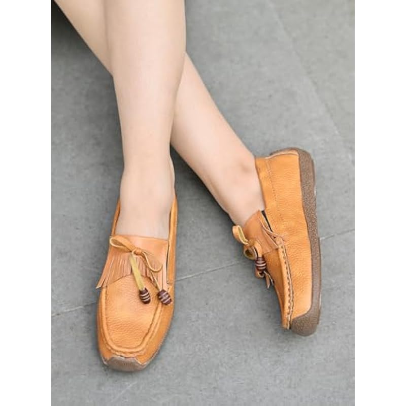 Shoetopia Women S Block Heel Loafers Tan 4 UK дубильная кора