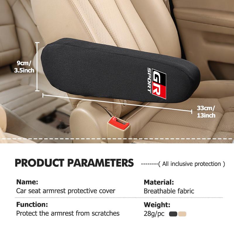 For Toyota Car Seat Armrest Cover Soft Comfortable Elastic Cloth Accessories Crown Corolla YARIS L Auris C-HR Hilux Vios Rav4
